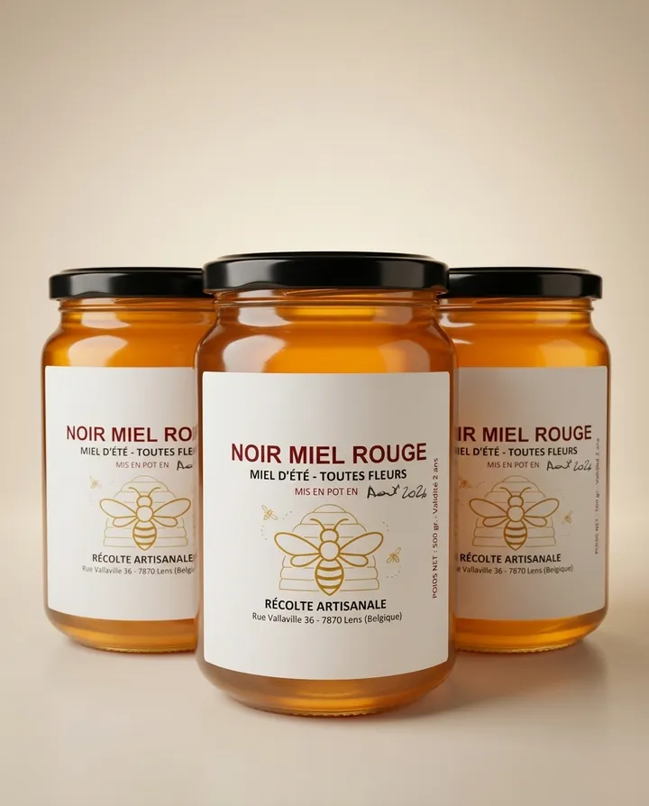 Miel d'Été, pot Noir Miel Rouge
